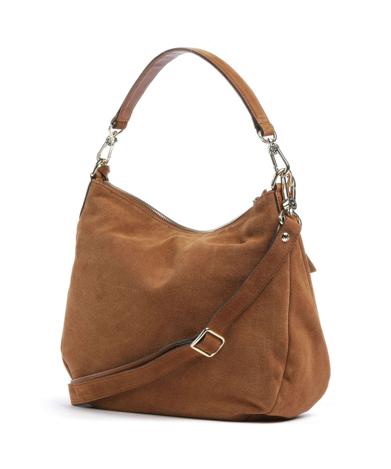 Abro Suede Juna Hobo bag cuoio