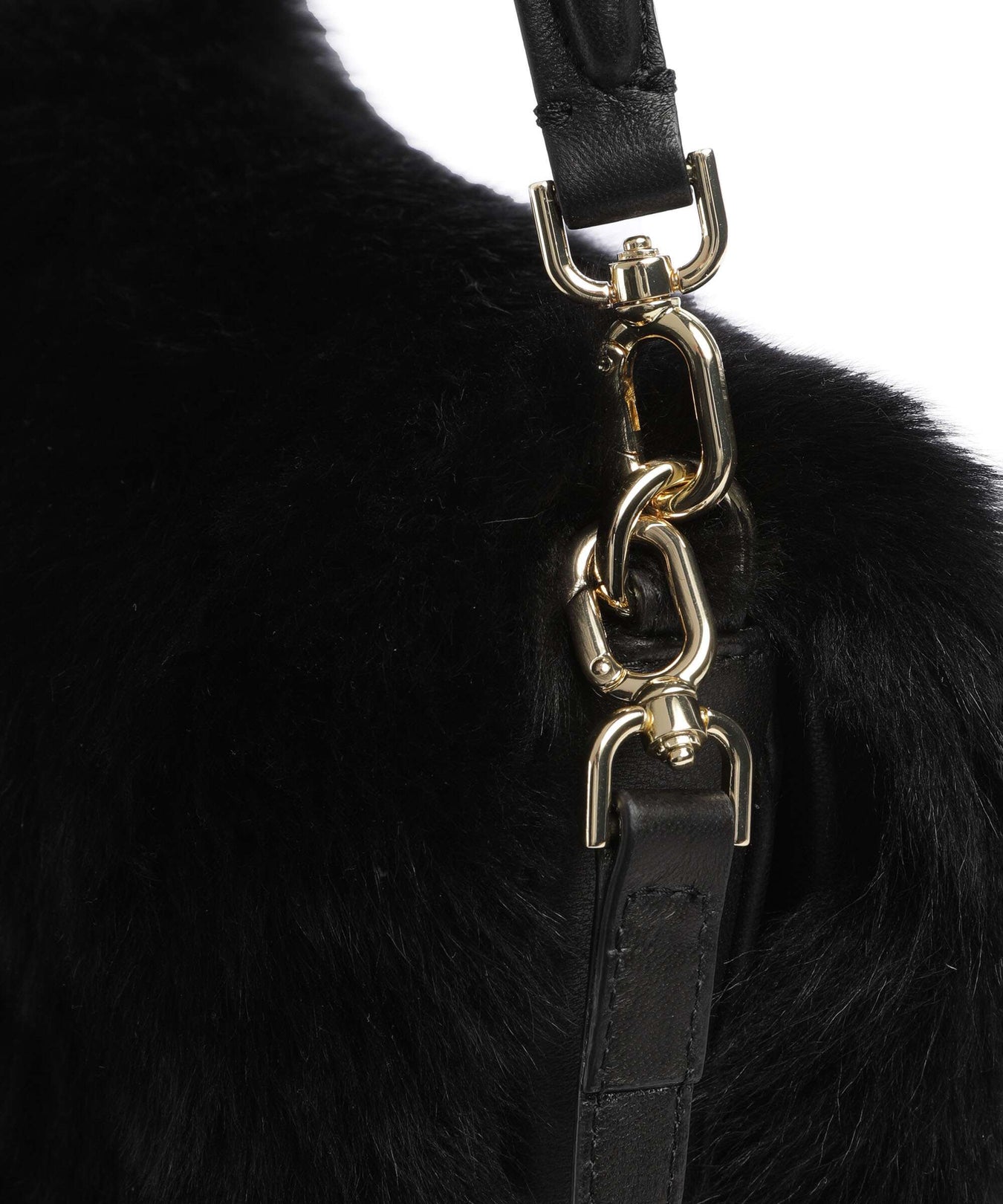 Abro Shearling Astor Shoulder bag black/gold