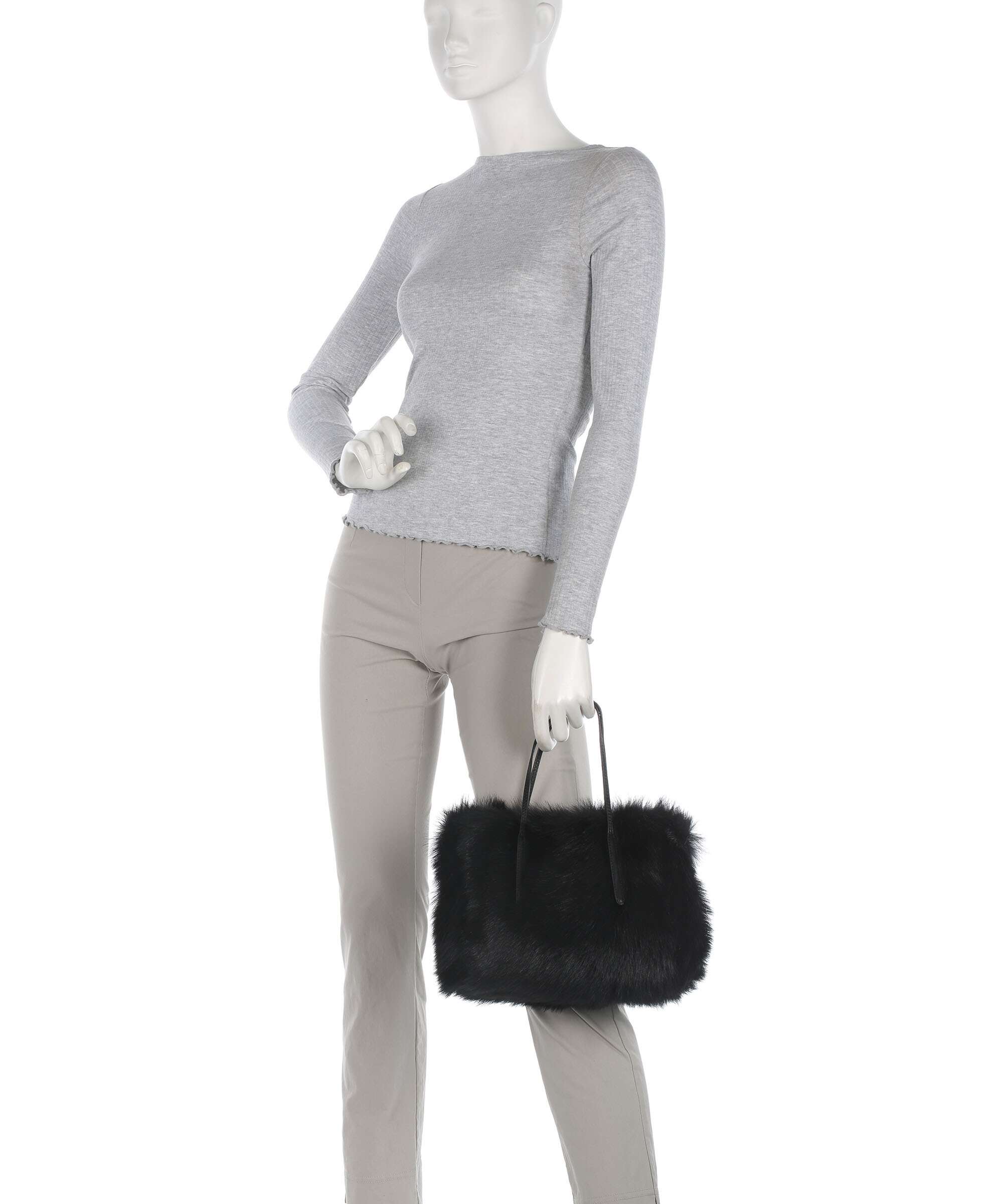 Abro Shearling Noelle Handbag black/gold