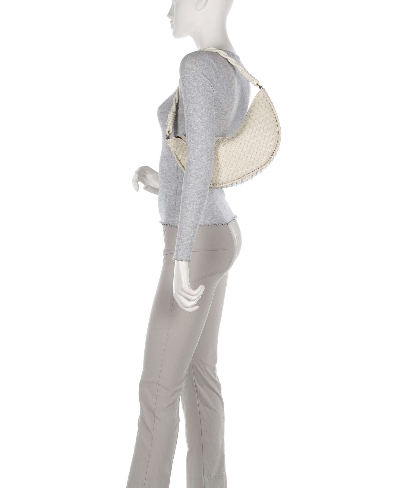 Abro Piuma Moon Shoulder bag beige