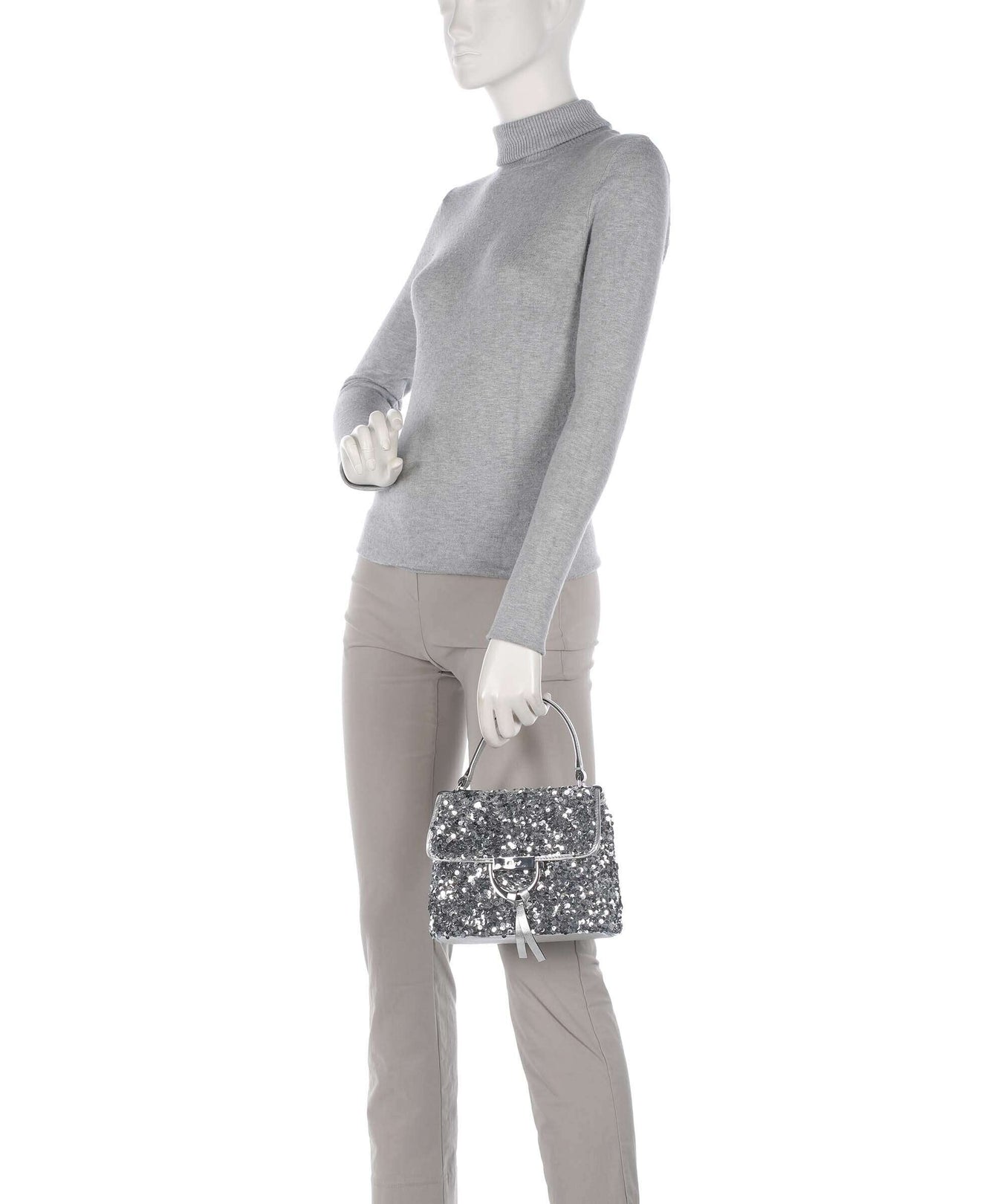 Abro Sequins Temi Handbag silver