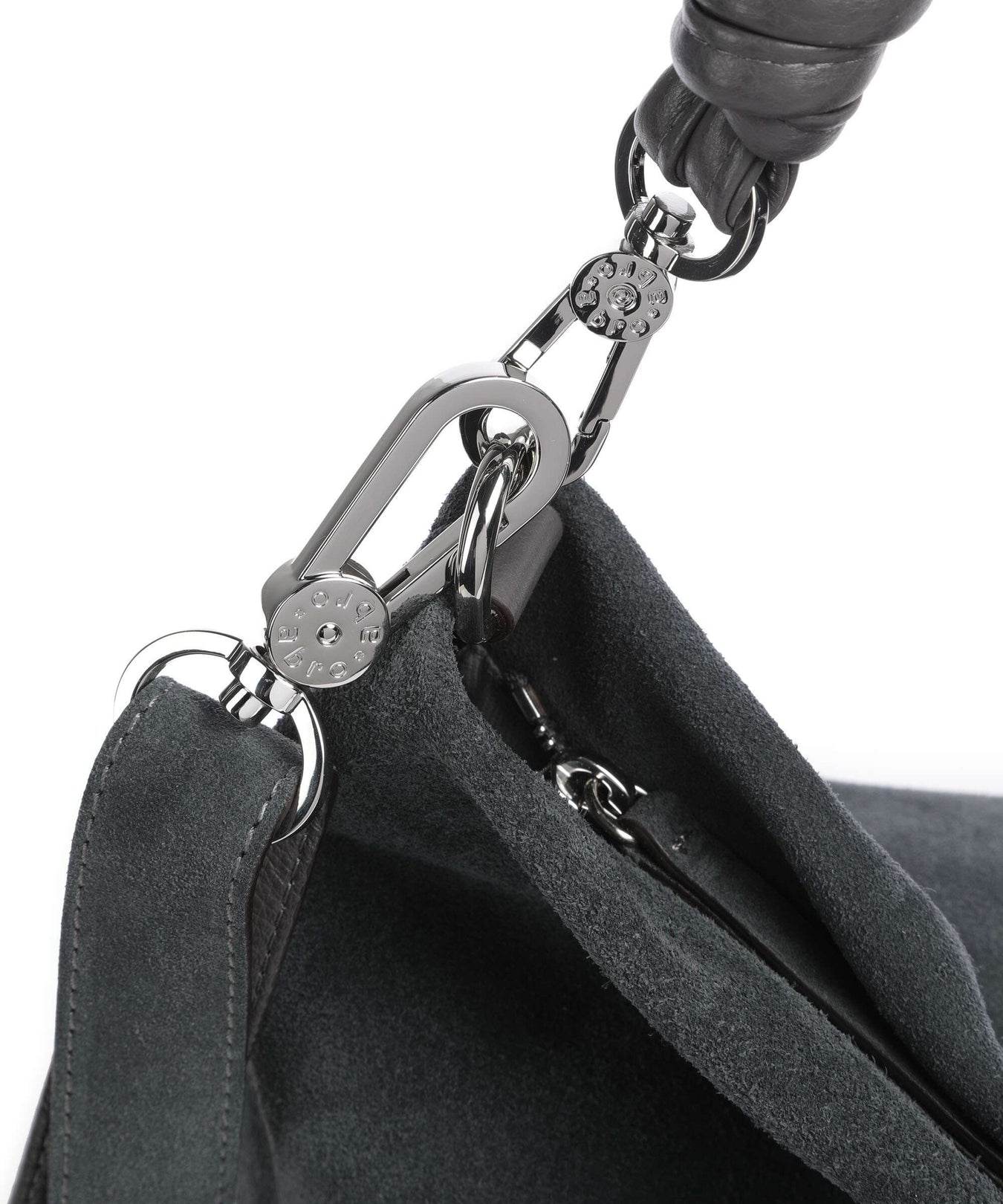 Abro Suede Soley Hobo bag grey