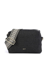 Abro Raffia Kaia Umhängetasche black/gold