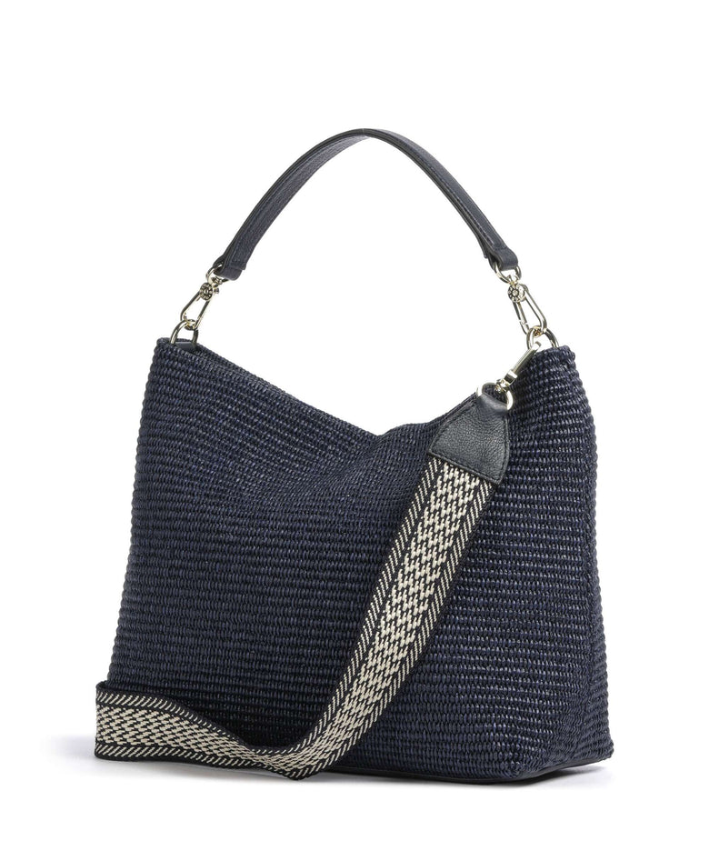 Abro Raffia Kaia Hobo bag navy