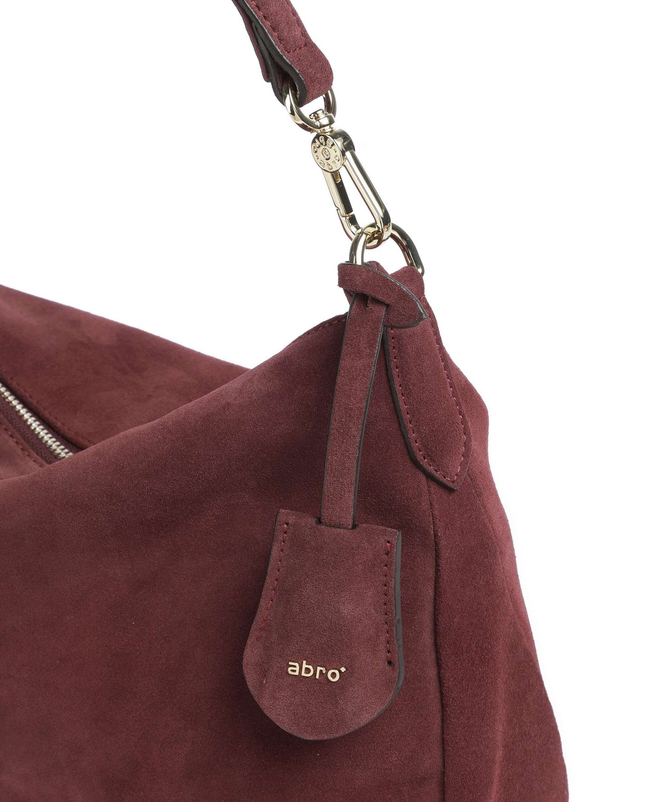 Abro Suede Juna Small Hobo bag bordeaux