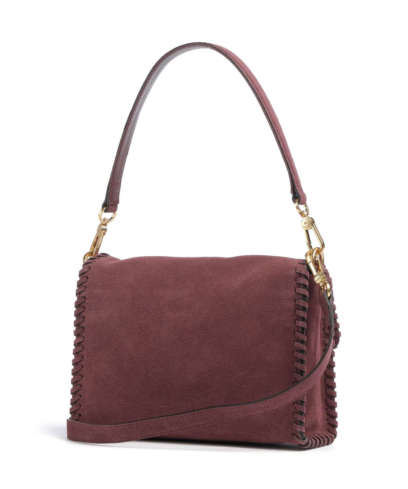 Abro Suede Temi Stitch Shoulder bag bordeaux