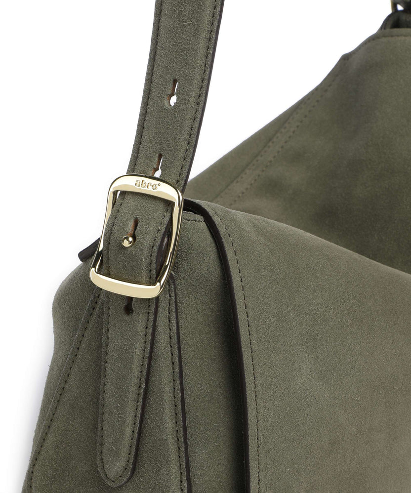 Abro Suede Carina Hobo bag oliv