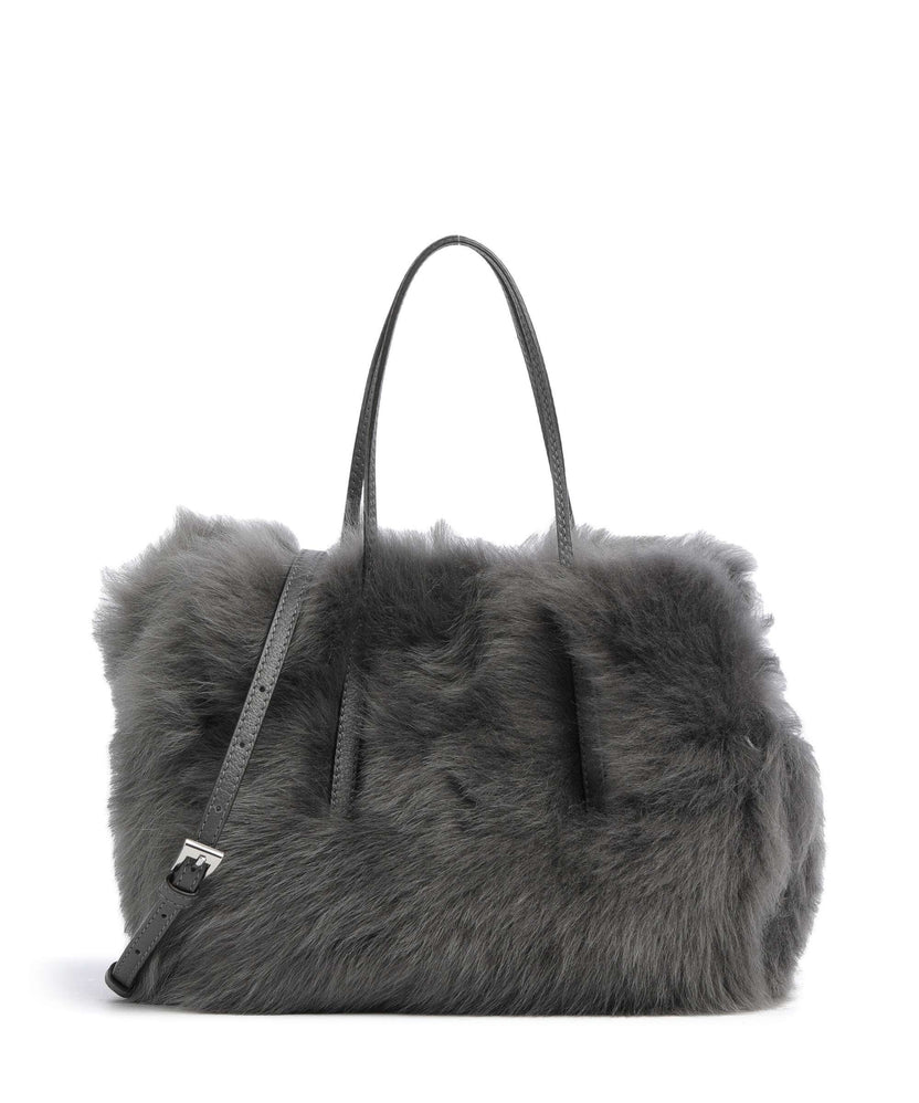 Abro Shearling Noelle Handbag grey