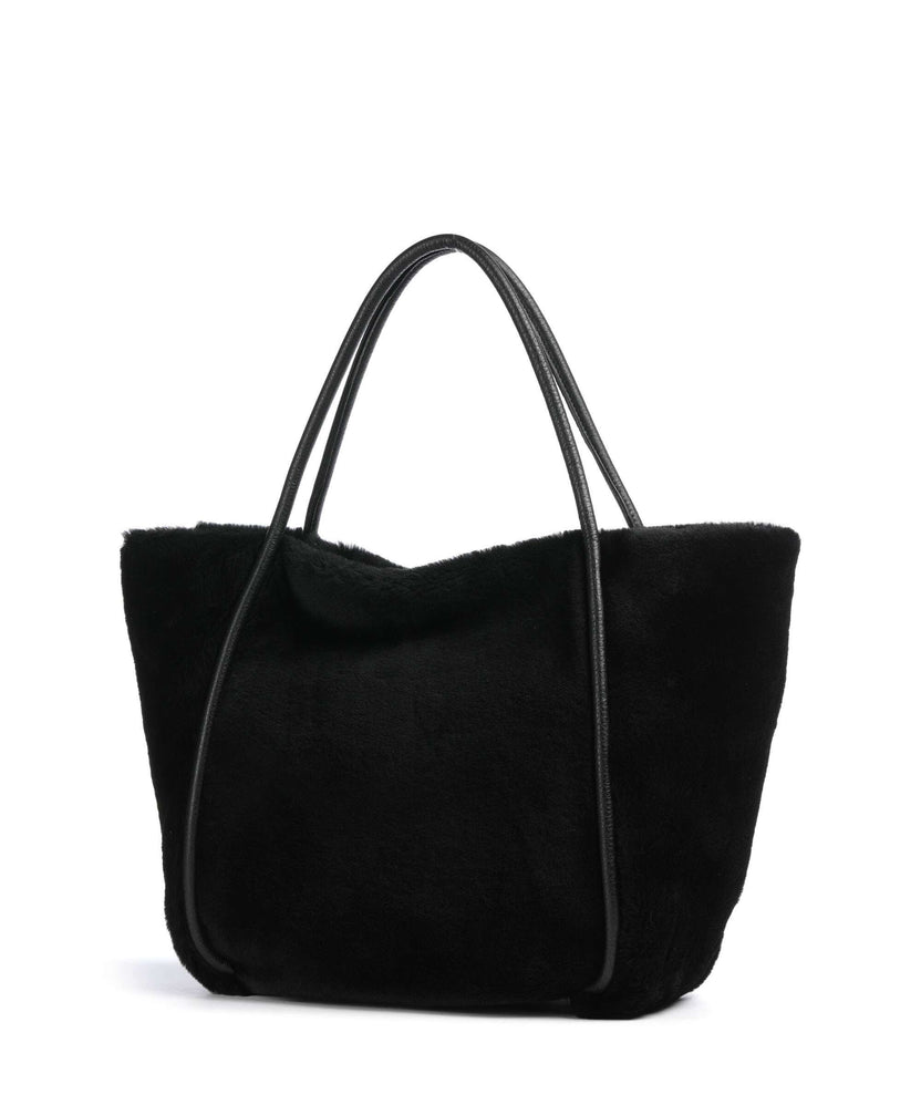 Abro Shearling Willow Tote bag black/nickel