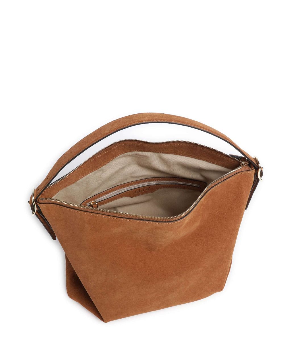 Abro Suede Carina Hobo bag cuoio