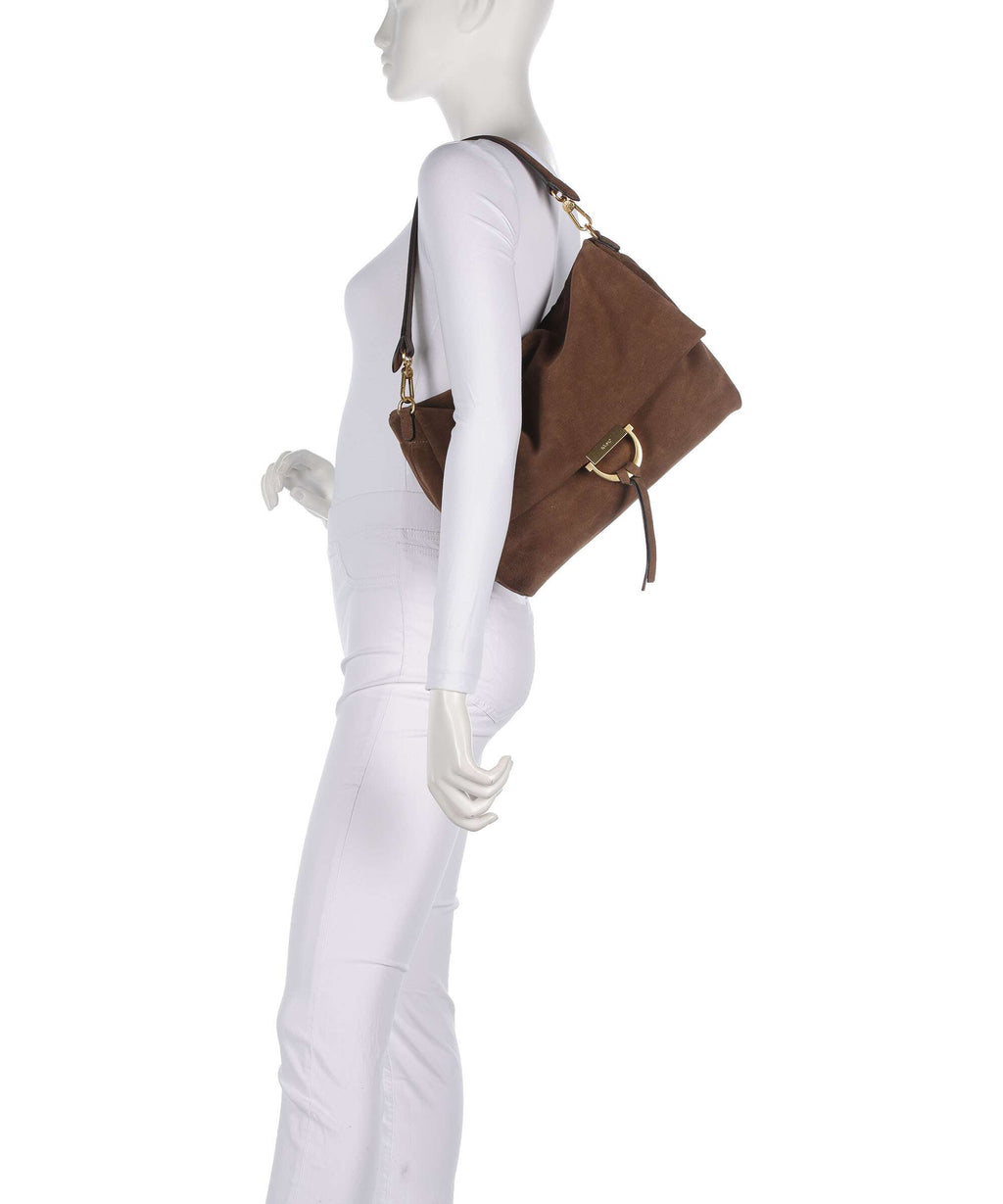 Abro Suede Temi Large Shoulder bag wood