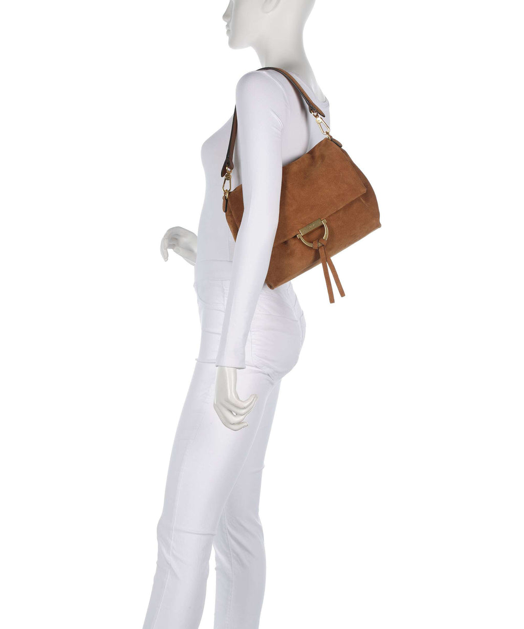 Abro Suede Temi Medium Shoulder bag cuoio