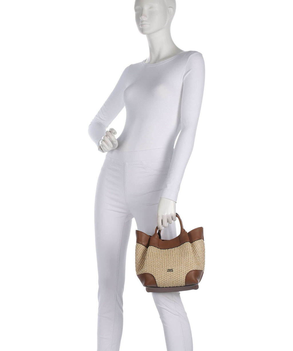 Abro Maglia Raffia Essential Small Crossbody bag natural/nut