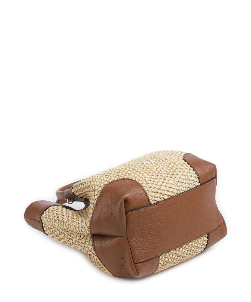 Abro Maglia Raffia Essential Small Crossbody bag natural/nut
