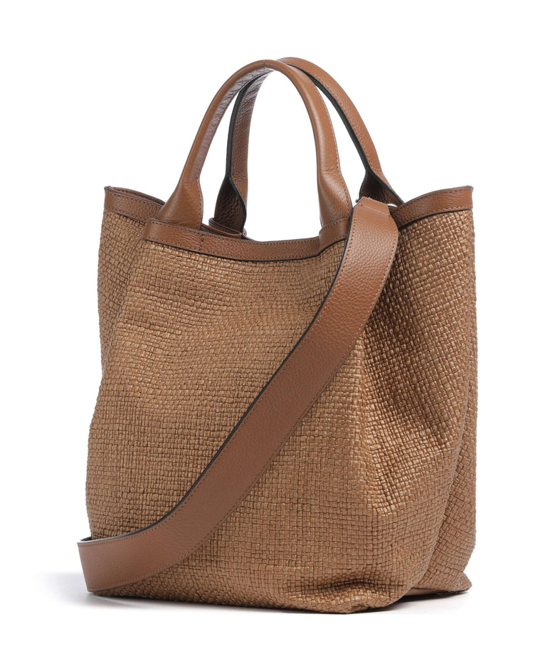 Abro Raffia Intreccio Essential Medium Handbag caramel/cognac