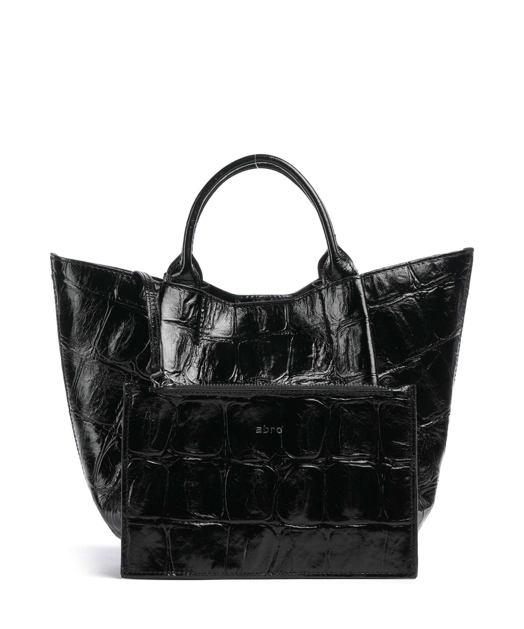 Abro Maxi Cocco Essential Small Handbag black/nickel