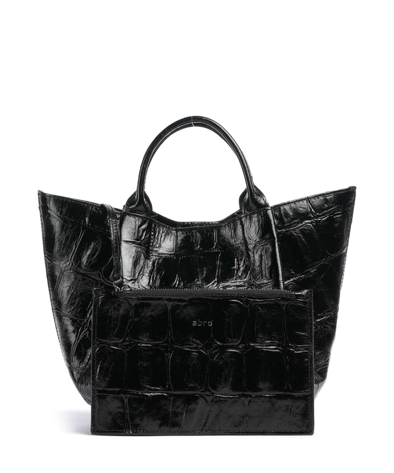Abro Maxi Cocco Essential Small Handbag black/nickel