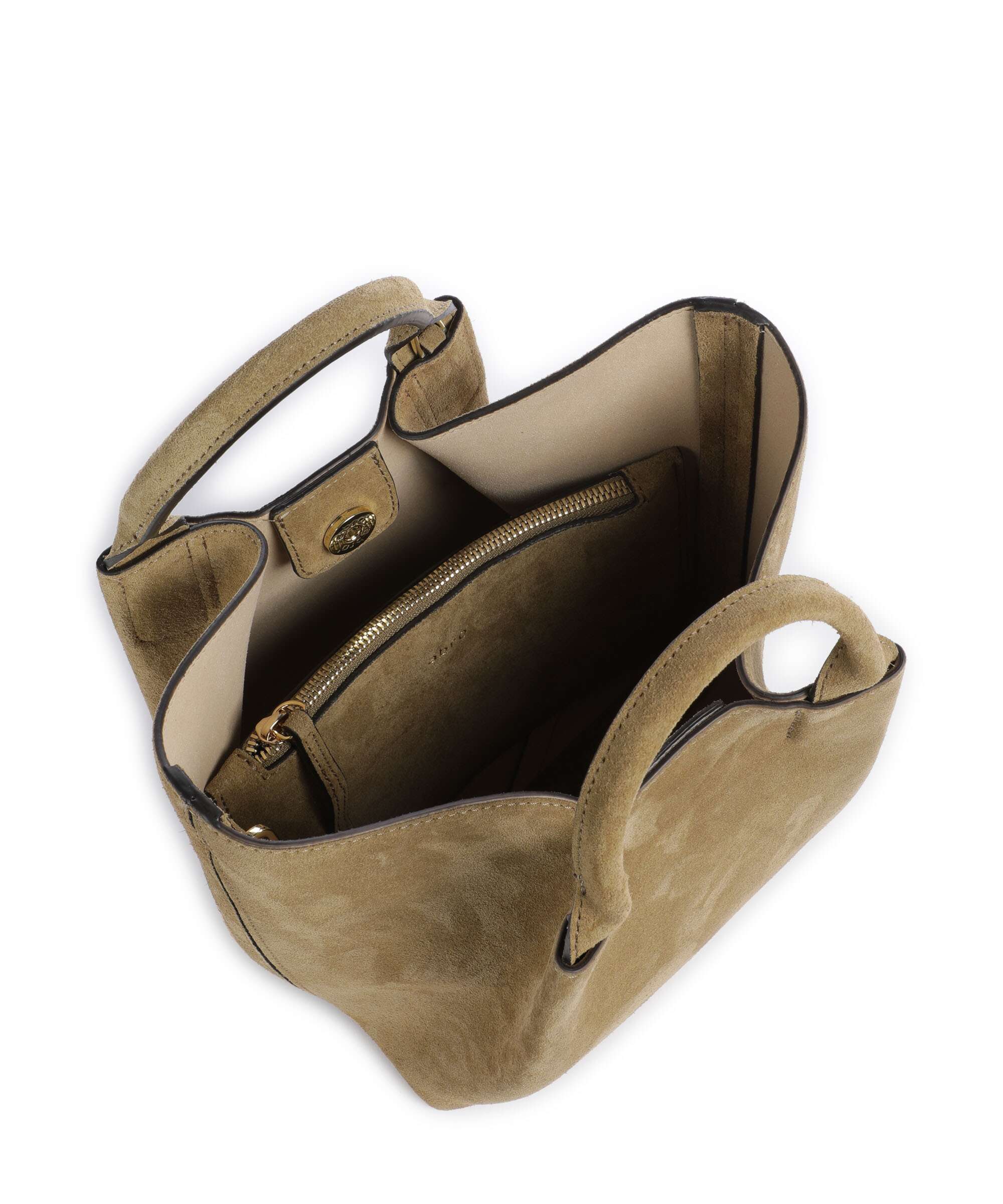 Abro Suede Essential Small Handbag mud