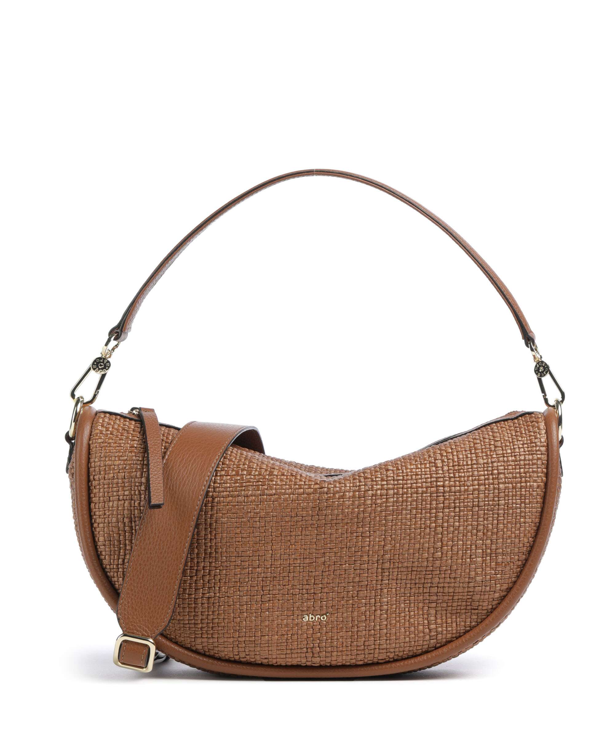 Abro Raffia Intreccio Willow Hobo bag caramel/cognac
