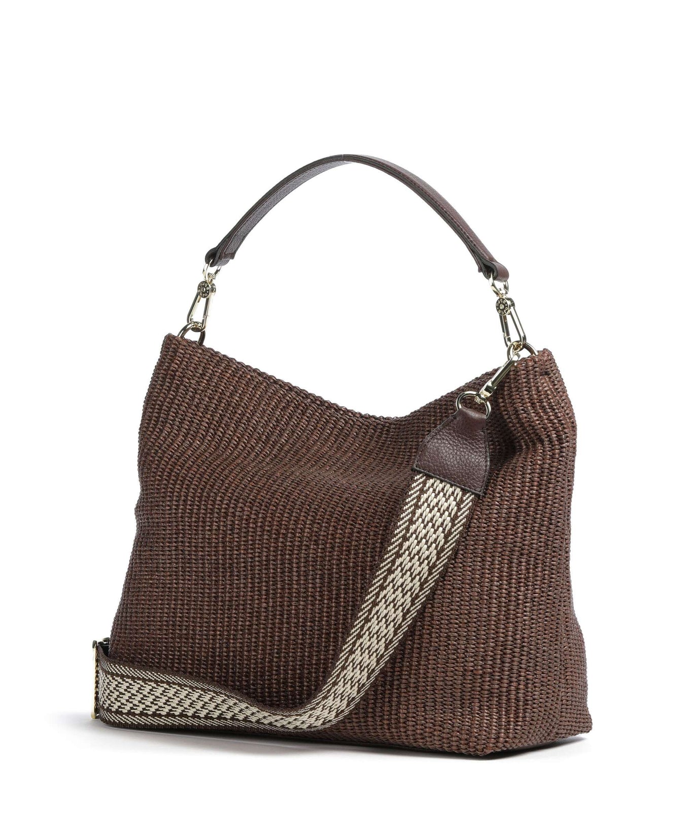 Abro Raffia Kaia Hobo bag wood