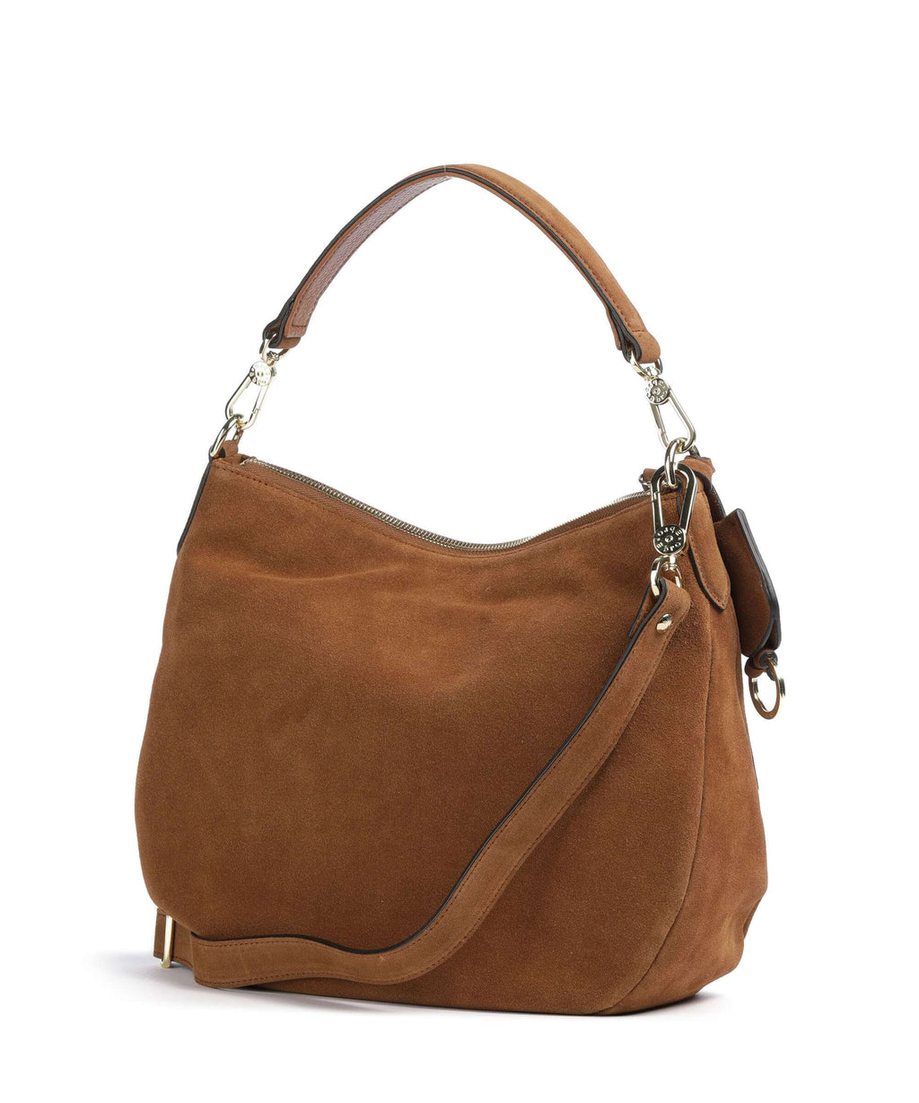 Abro Suede Juna Small Hobo bag cuoio
