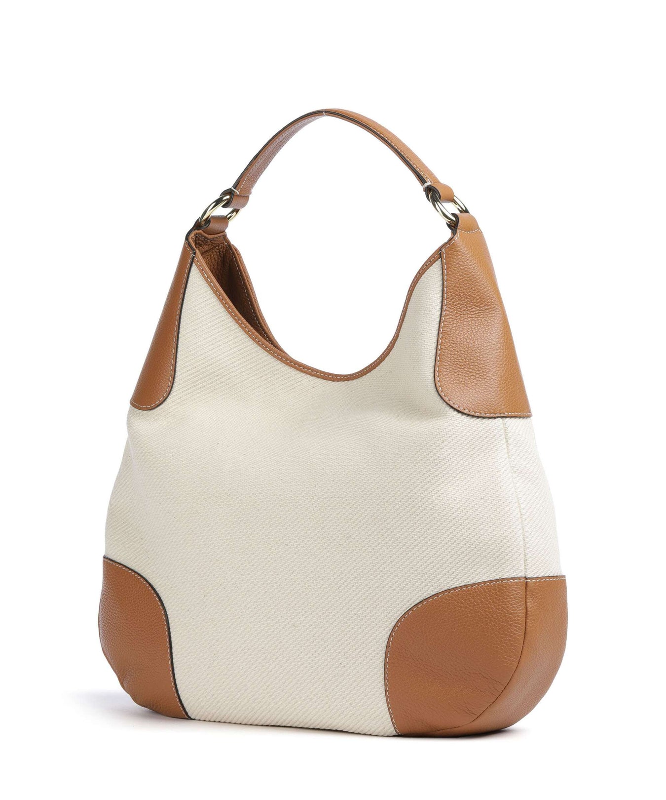 Abro Super Drill Open Air Hobo bag ivory/cuoio