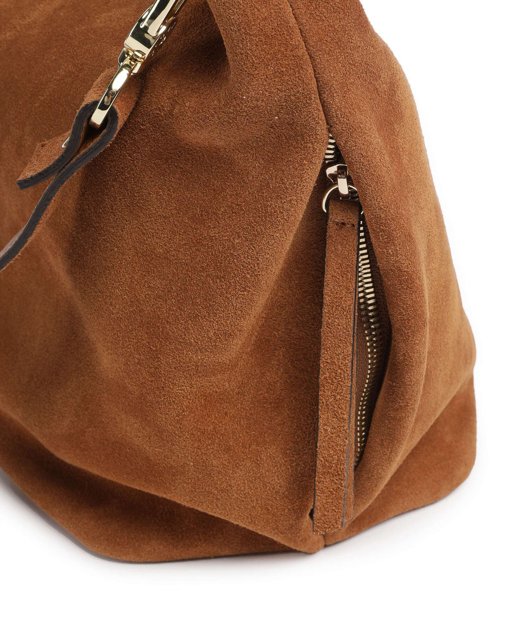 Abro Suede Ebony Hobo bag cuoio