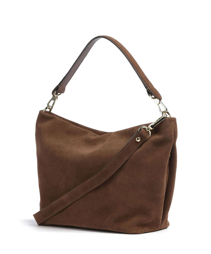 Abro Suede Ebony Hobo bag wood