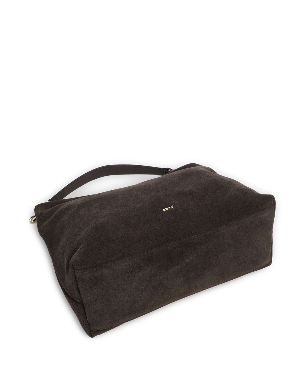 Abro Suede Kaia Hobo bag dark brown