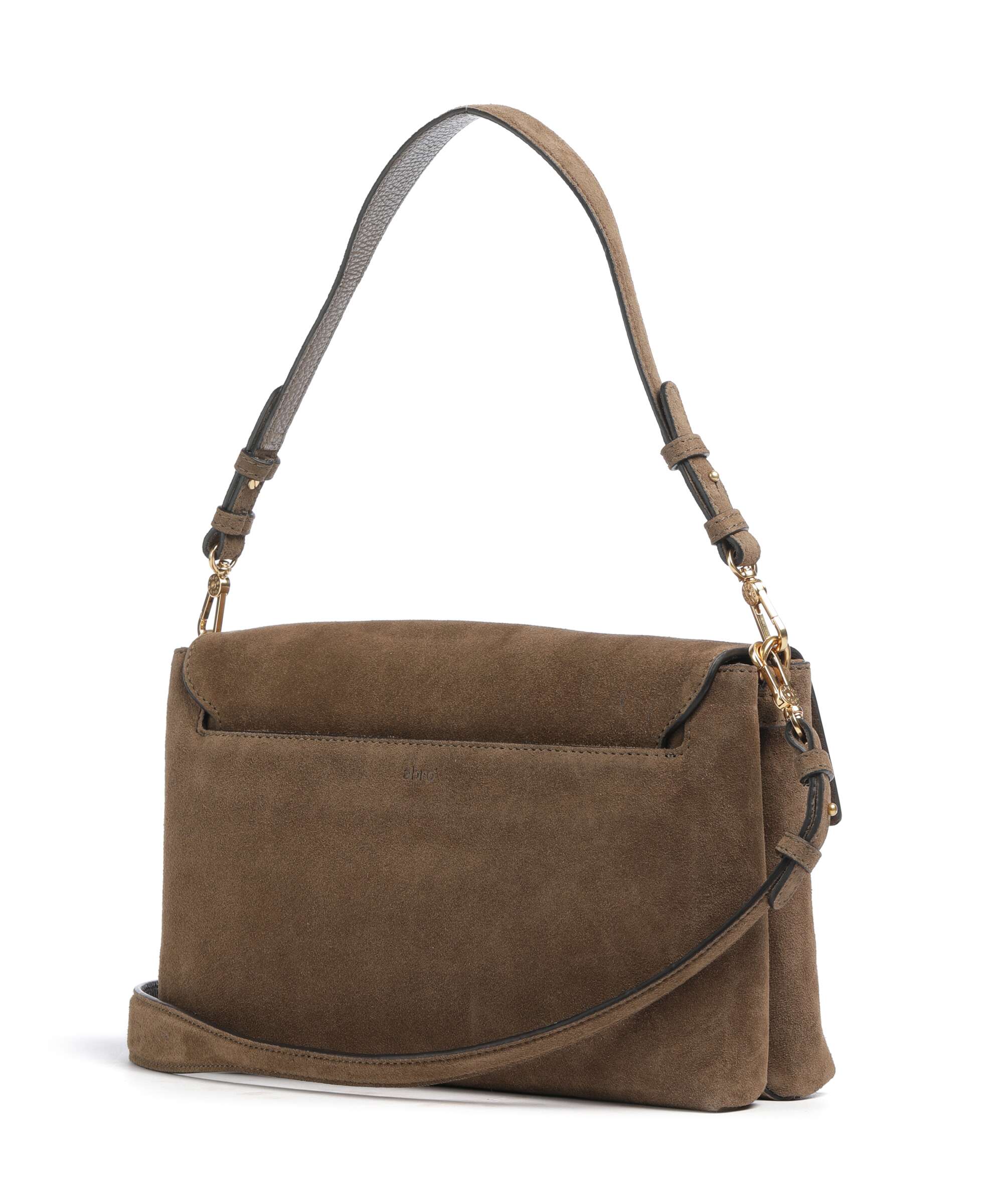 Abro Suede Twist Shoulder bag khaki