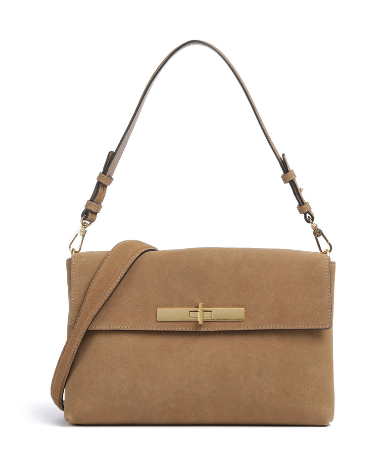 Abro Suede Twist Shoulder bag cappuccino