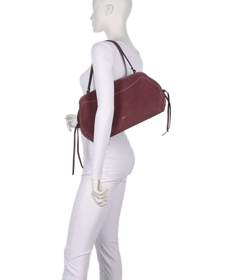 Abro Suede Necessity Small Shoulder bag burgundy