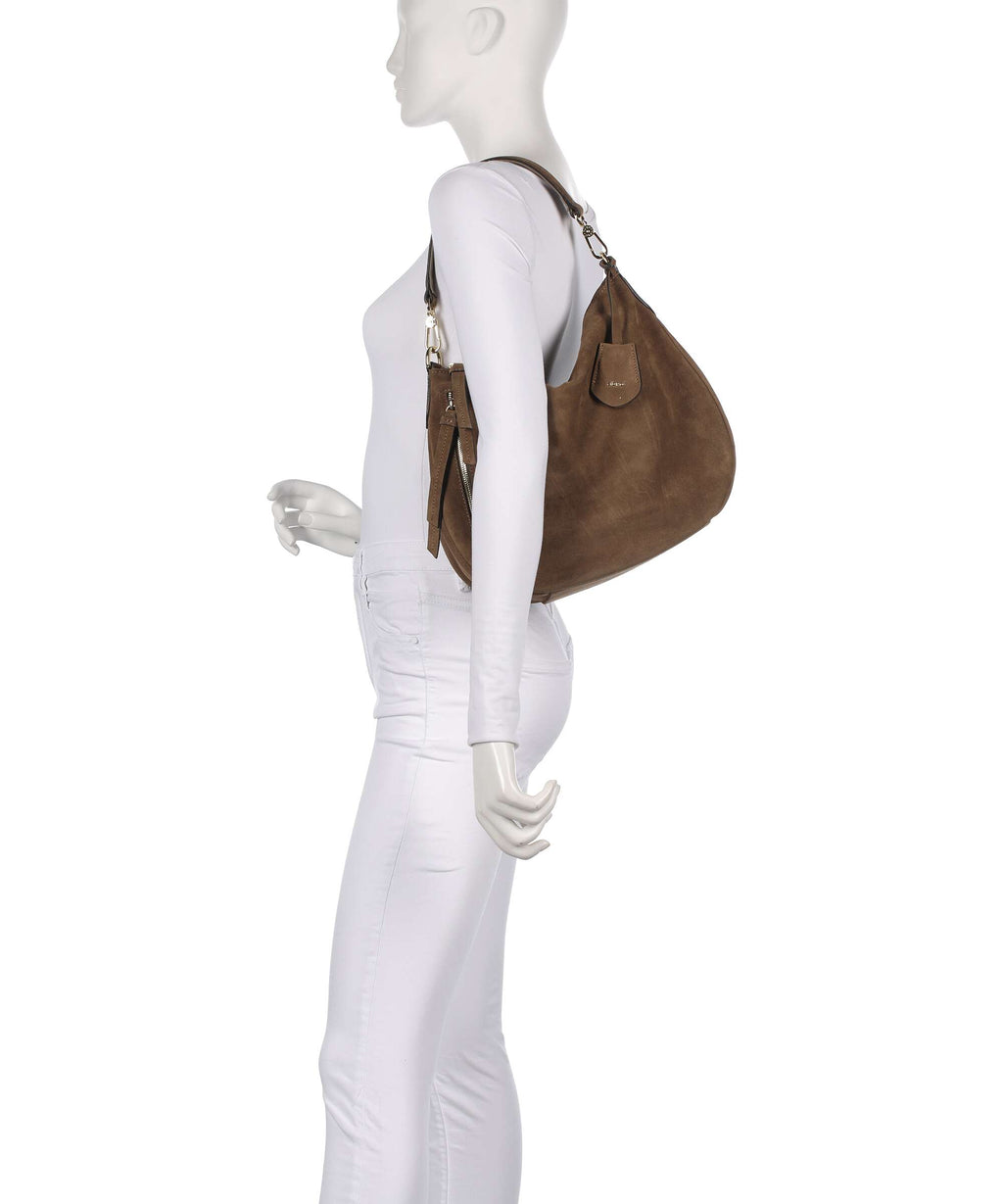 Abro Suede Juna Small Hobo bag khaki