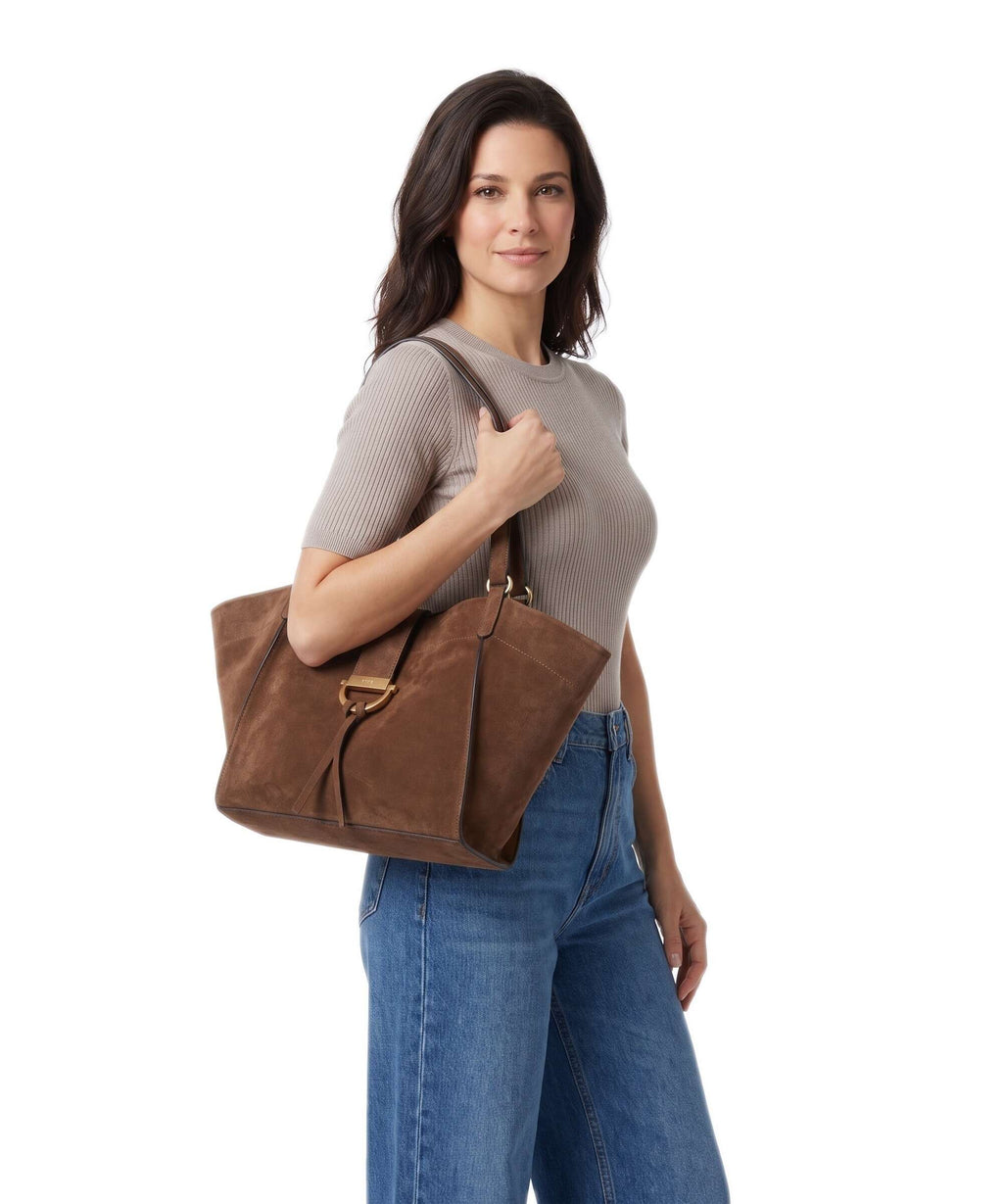 Abro Suede Temi Tote bag wood