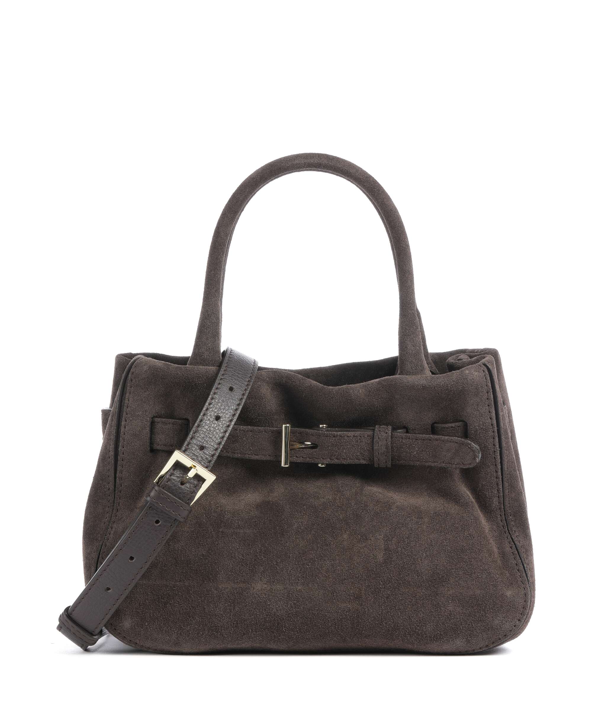 Abro Suede Jill Handbag dark brown