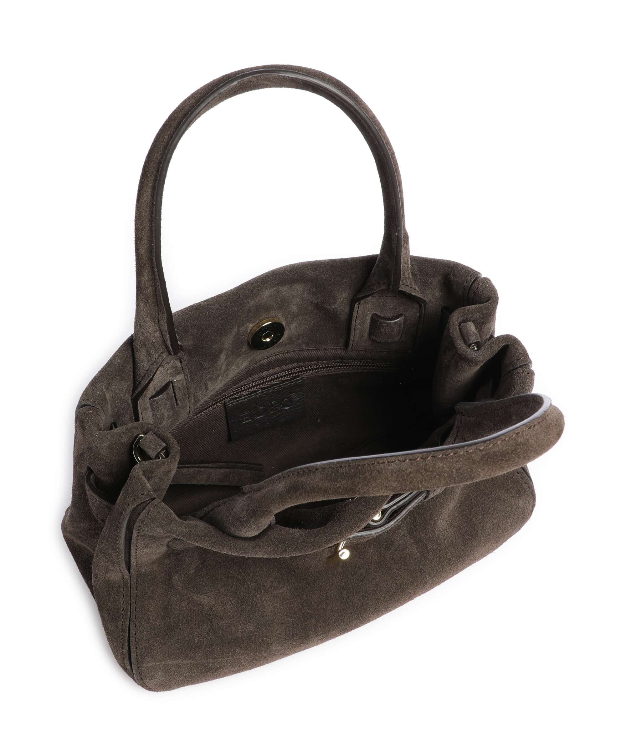 Abro Suede Jill Handbag dark brown