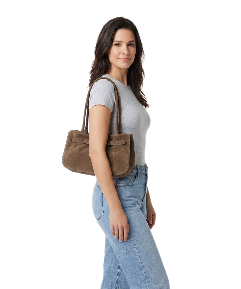 Abro Suede Jill Shoulder bag khaki
