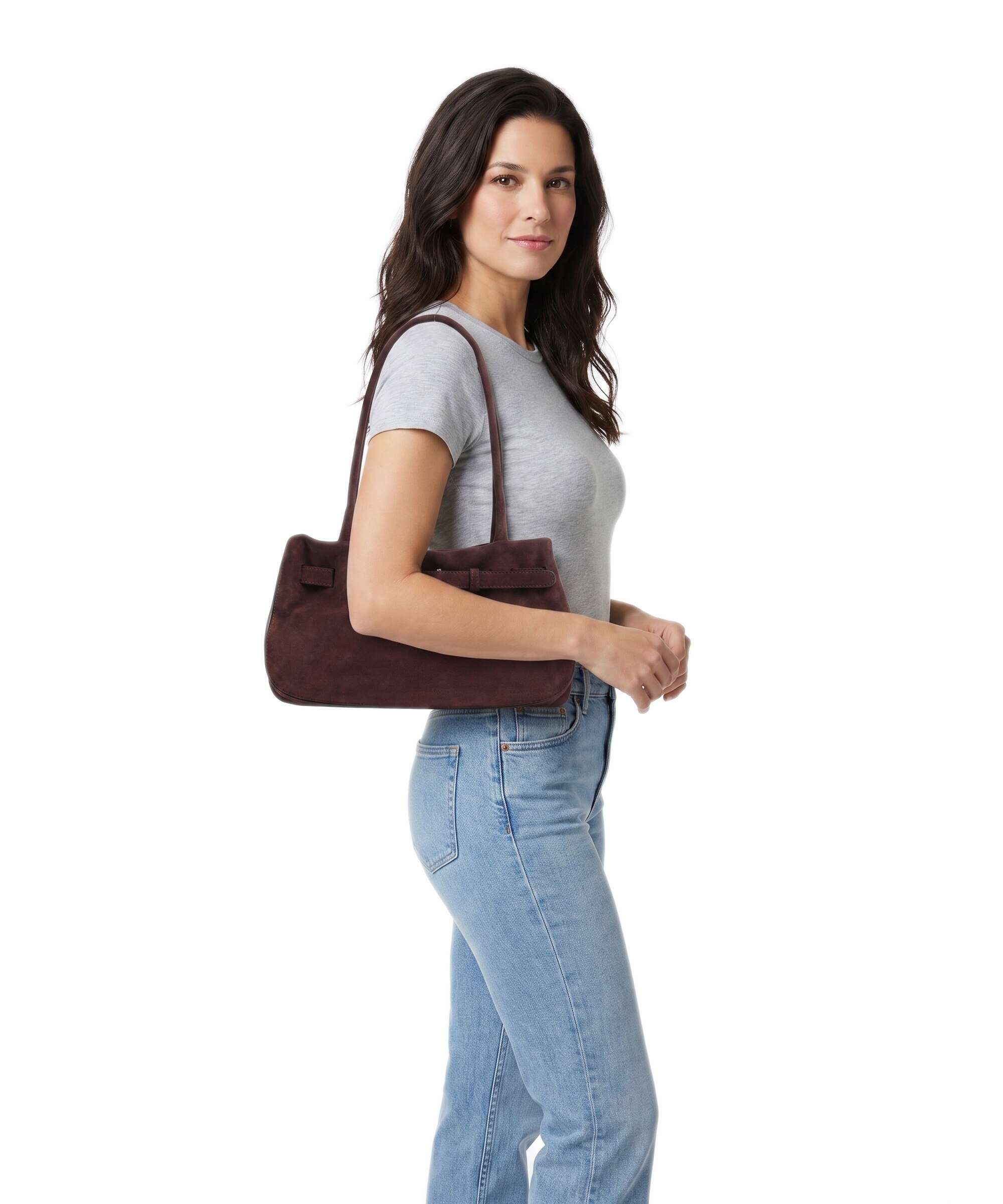 Abro Suede Jill Shoulder bag burgundy