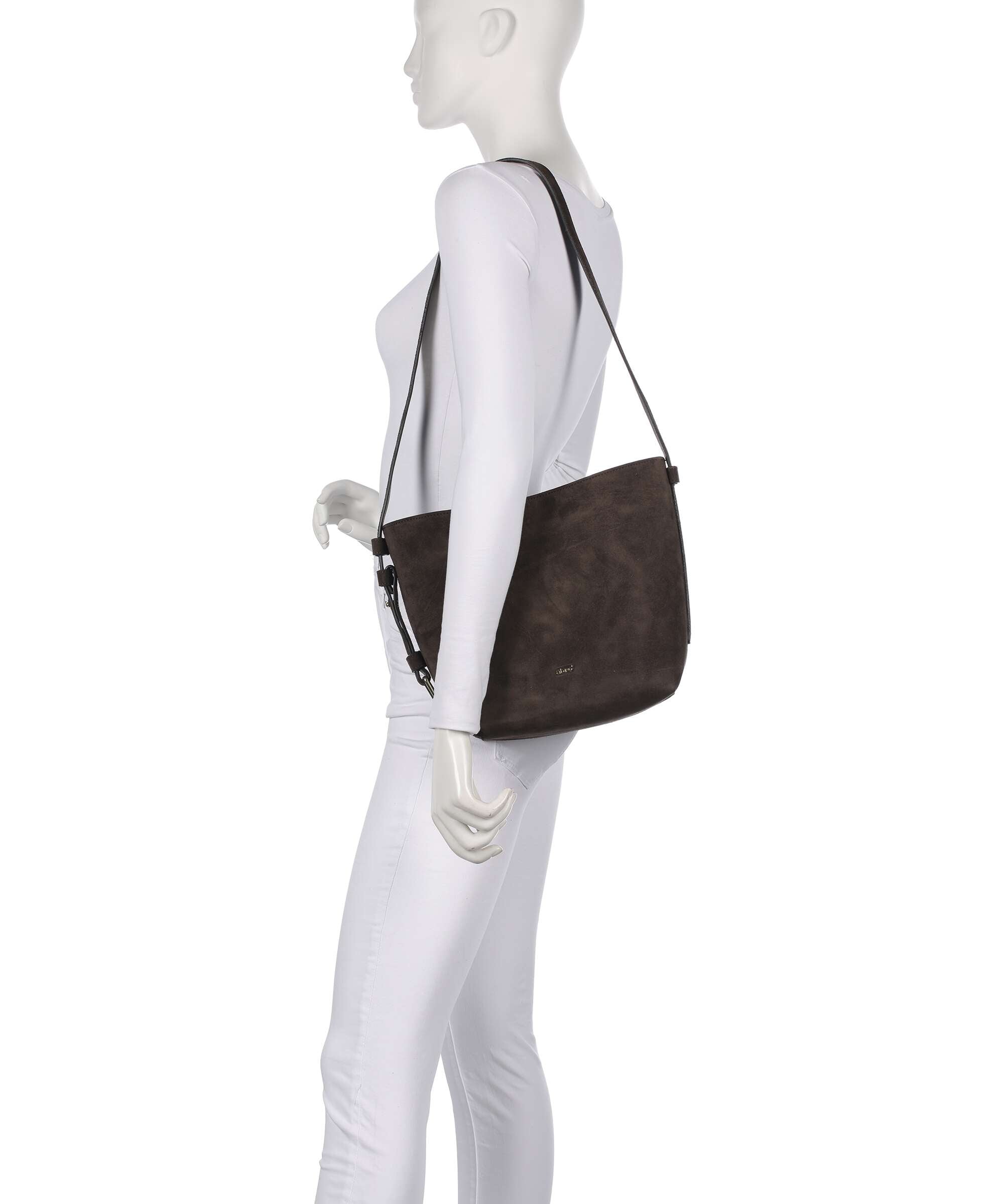 Abro Suede Cosmo Hobo bag dark brown