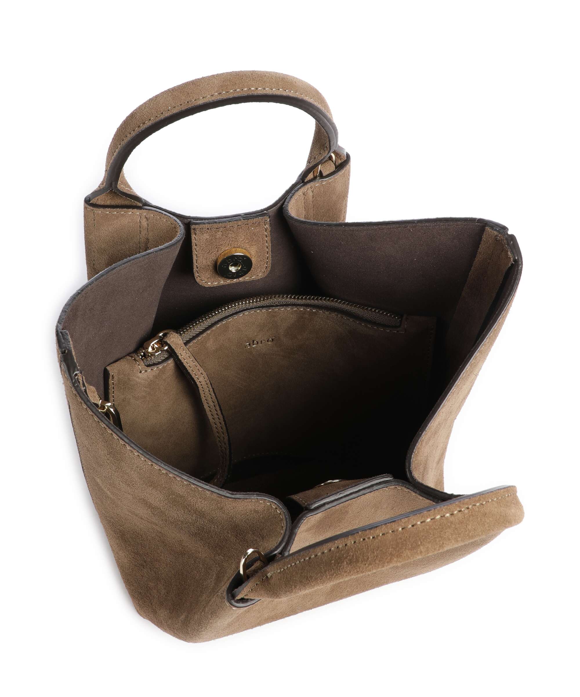Abro Suede Essential Small Handbag khaki