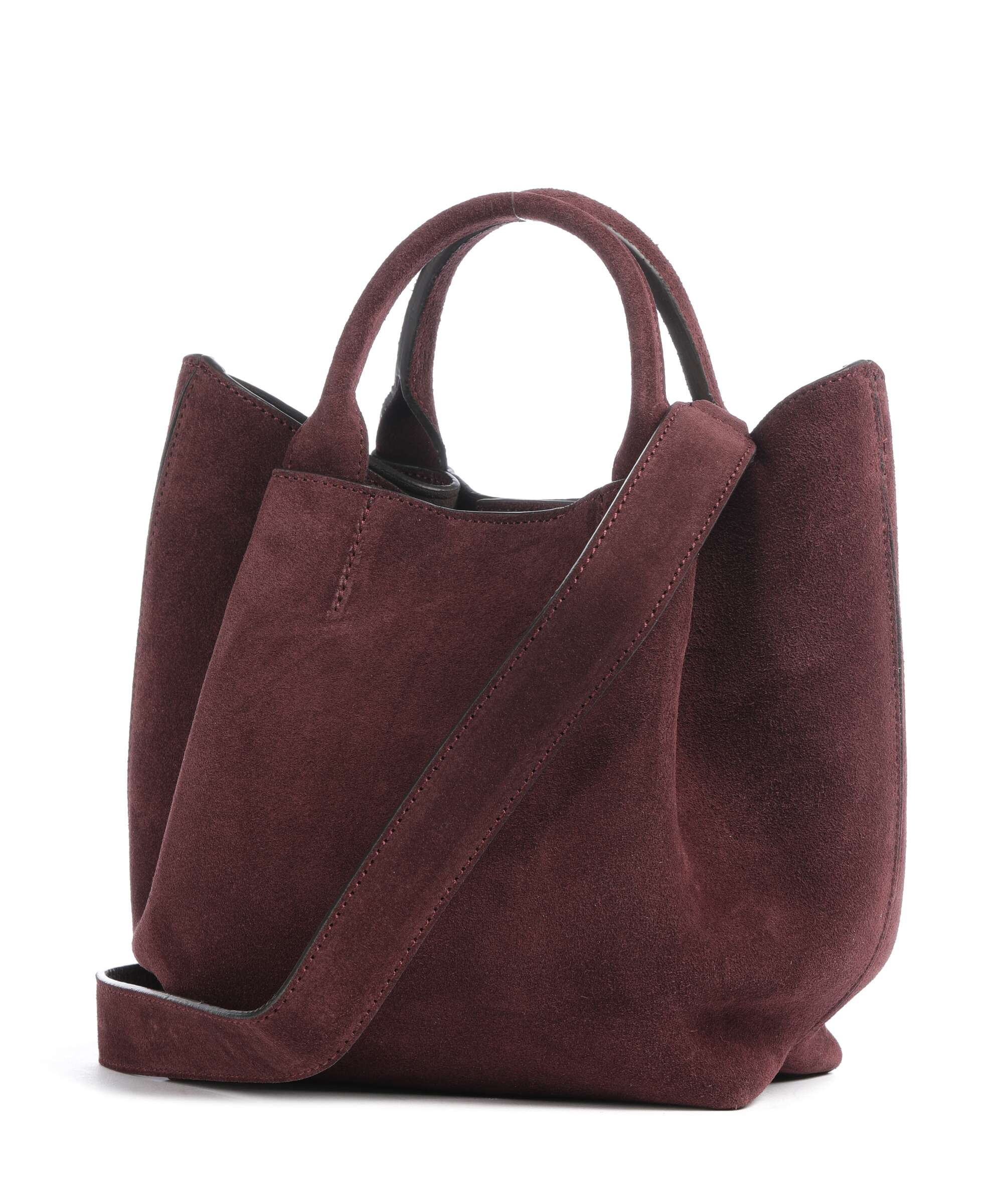 Abro Suede Essential Small Handbag burgundy