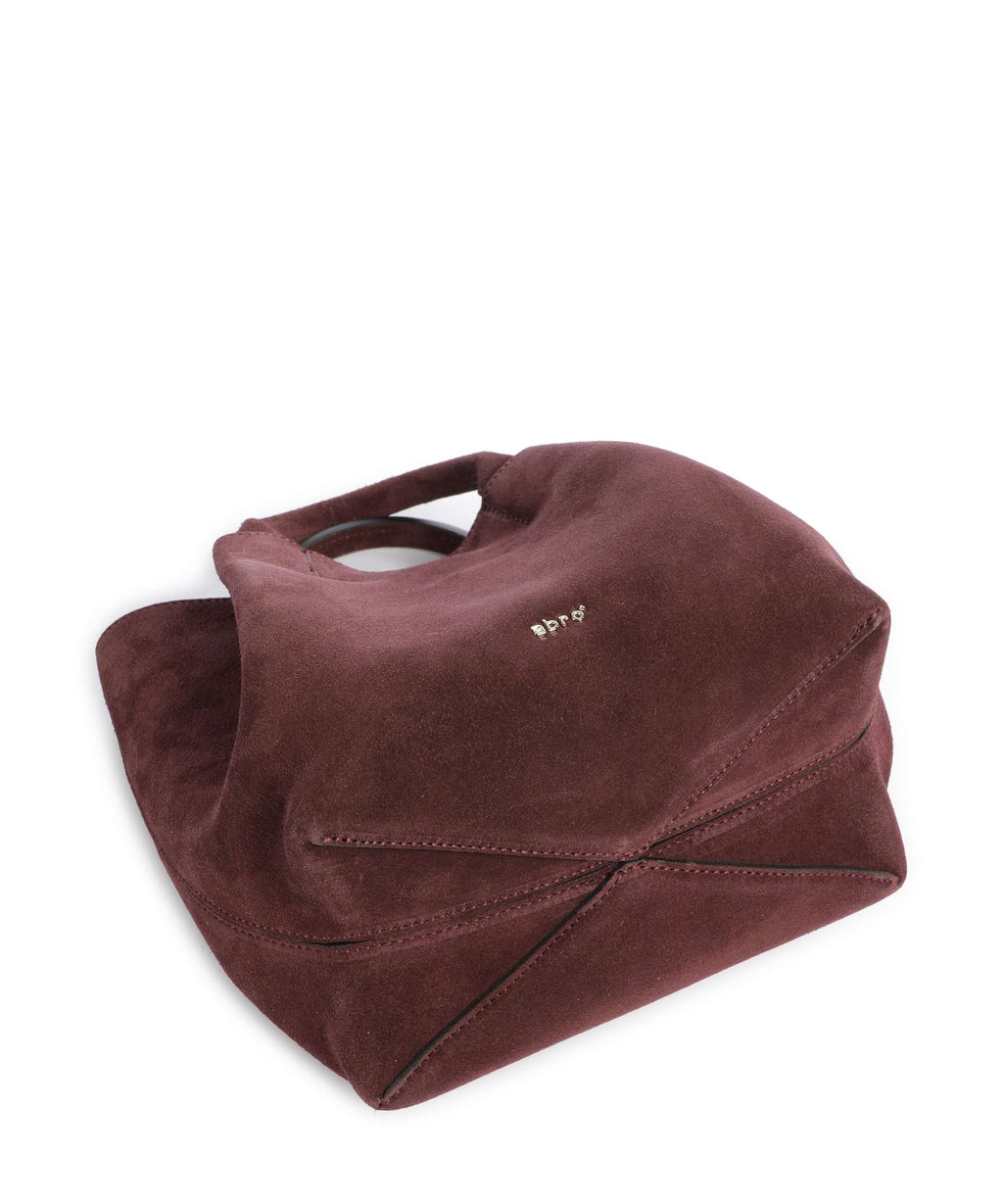 Abro Suede Essential Small Handbag burgundy