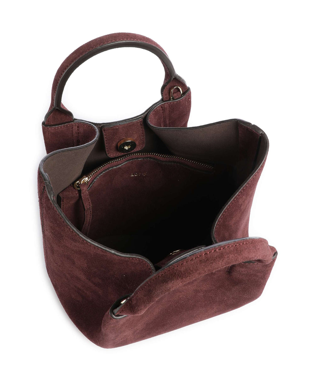 Abro Suede Essential Small Handbag burgundy