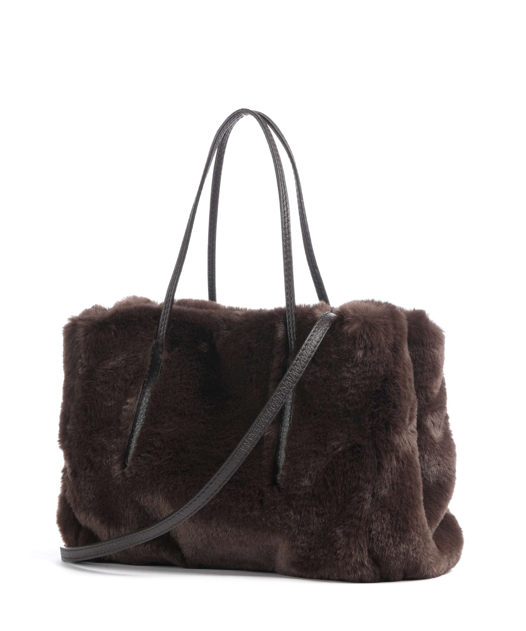 Abro Eco Fur Noelle Handbag dark brown