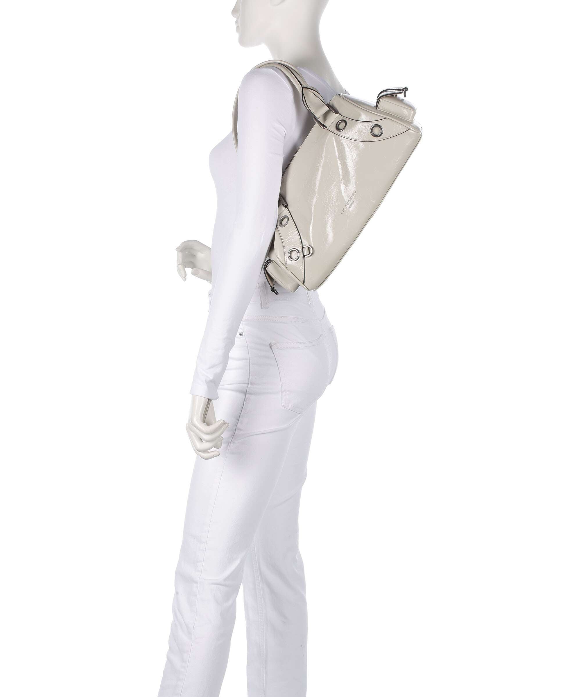 Liebeskind Nika Lack Distressed M Shoulder bag milk