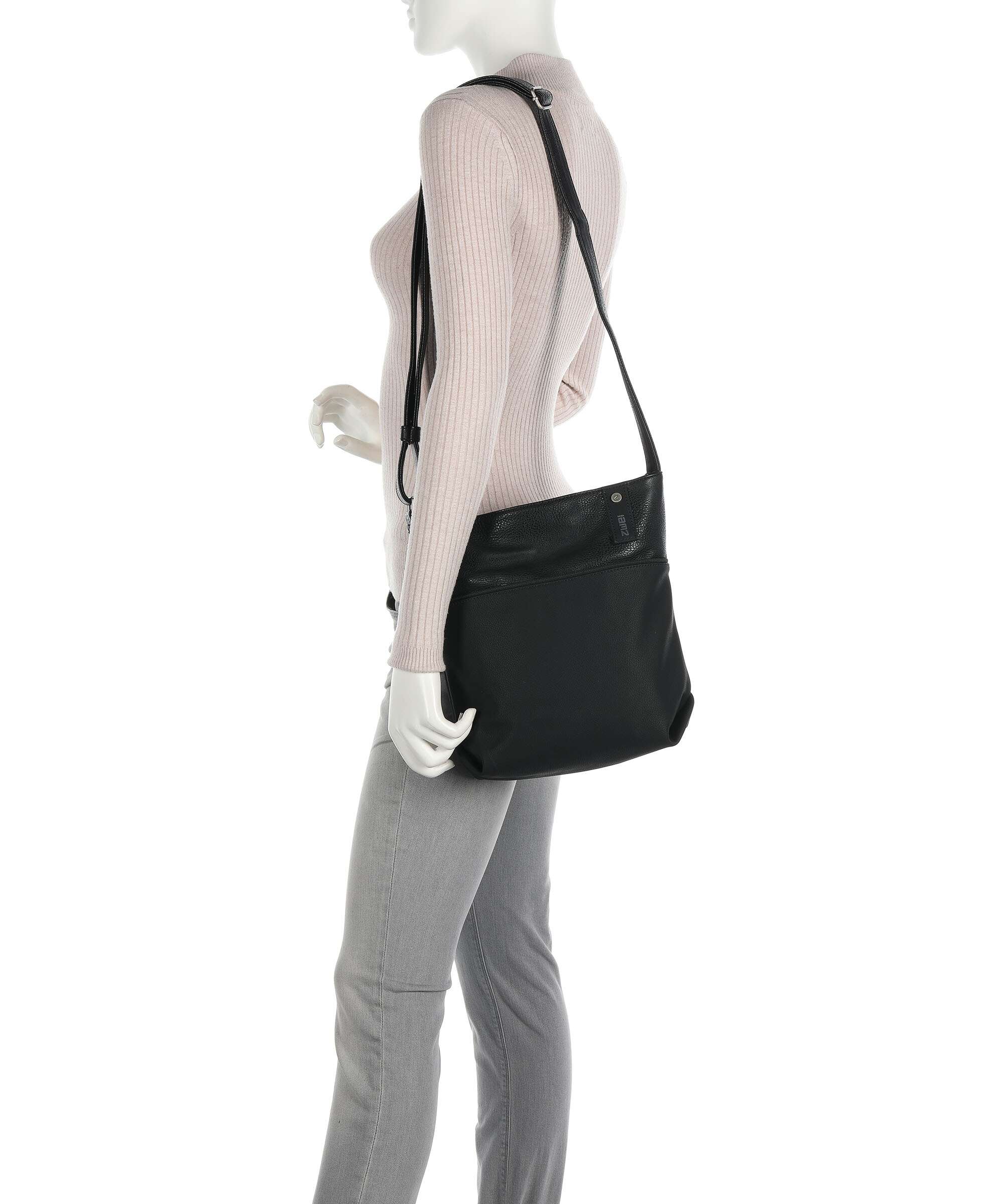Zwei Jana J10 Shoulder bag nubuk black
