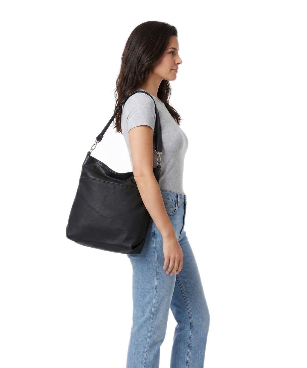 Zwei Jana J12 Hobo bag nubuk black