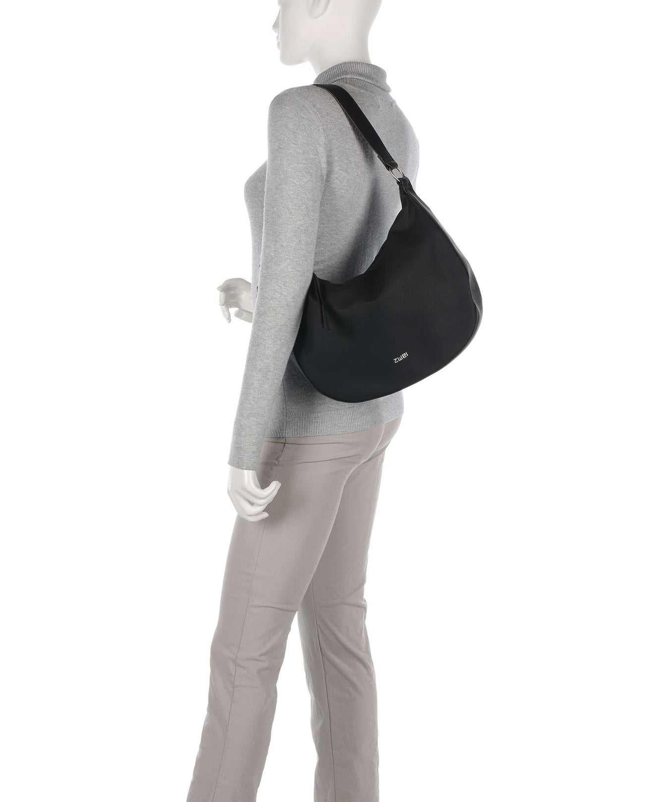 Zwei Yuna YU110 Hobo bag nubuk black