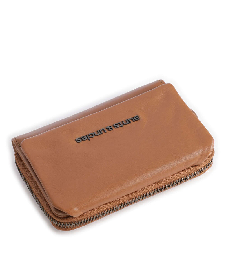 Aunts & Uncles Jamie's Orchard Dahlia Wallet cognac