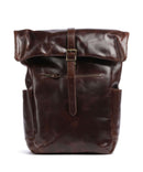 Buckle & Seam Crazy Horse Norman Rolltop Rucksack brown/dot